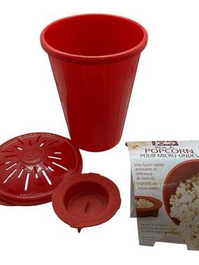 Joie Red Microwave Popcorn Popper Maker